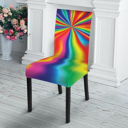 Rainbow Psychedelic Print Dining Chair Slipcover