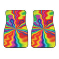 Rainbow Psychedelic Print Front Car Floor Mats