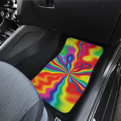 Rainbow Psychedelic Print Front Car Floor Mats