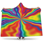 Rainbow Psychedelic Print Hooded Blanket