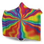 Rainbow Psychedelic Print Hooded Blanket