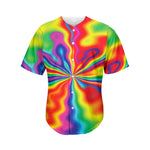 Rainbow Psychedelic Print Men's Baseball Jersey