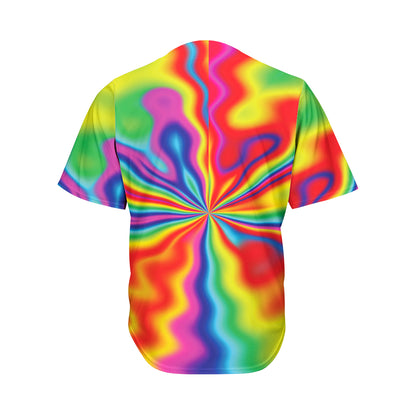 Rainbow Psychedelic Print Men's Baseball Jersey
