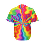 Rainbow Psychedelic Print Men's Baseball Jersey