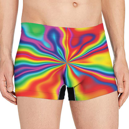 Rainbow Psychedelic Print Men's Boxer Briefs