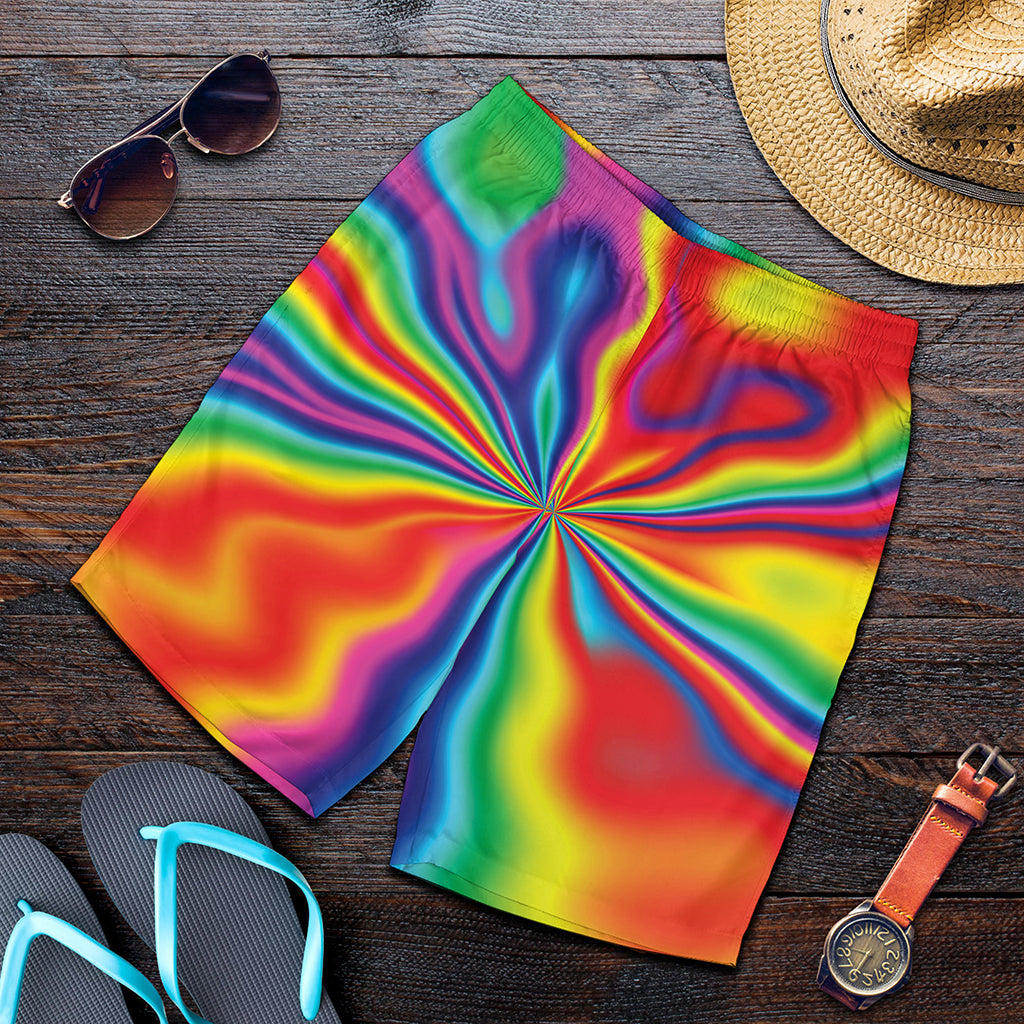 Rainbow Psychedelic Print Men's Shorts