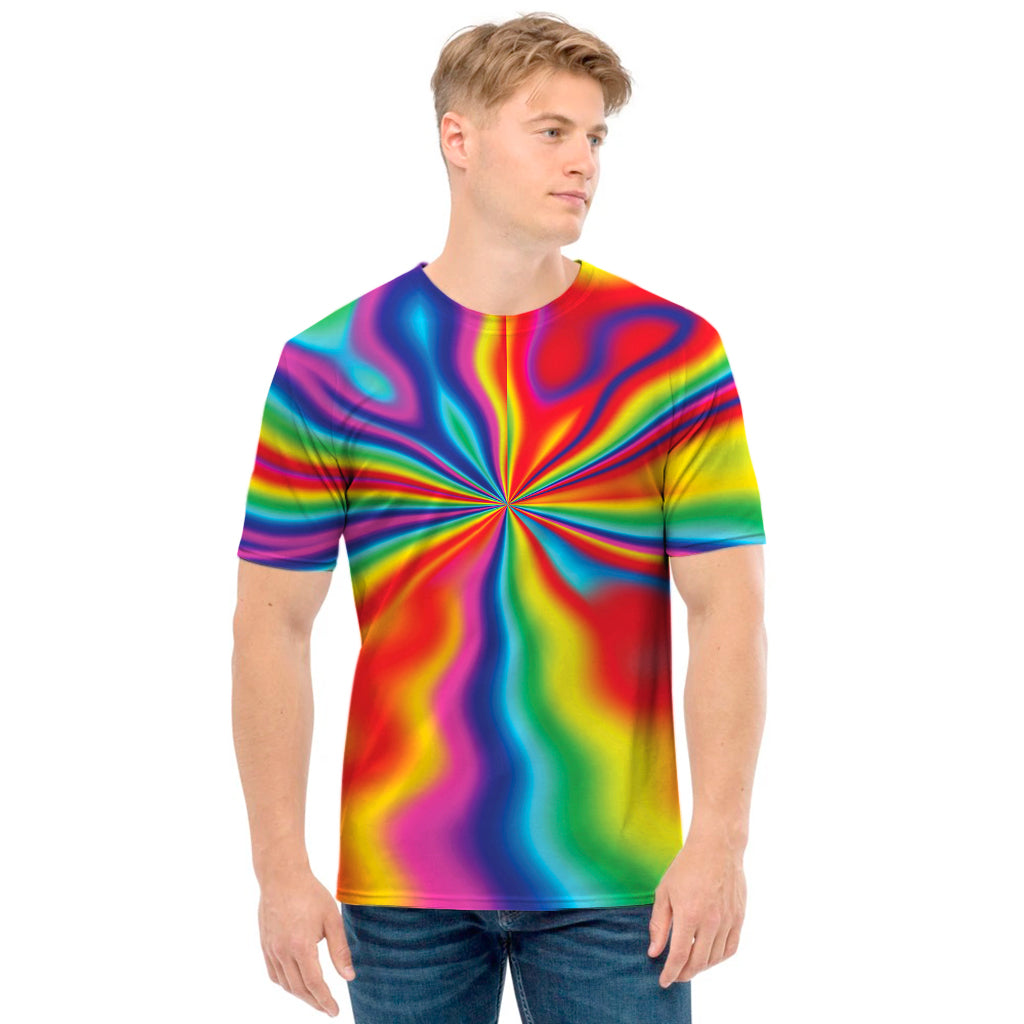 Rainbow Psychedelic Print Men's T-Shirt