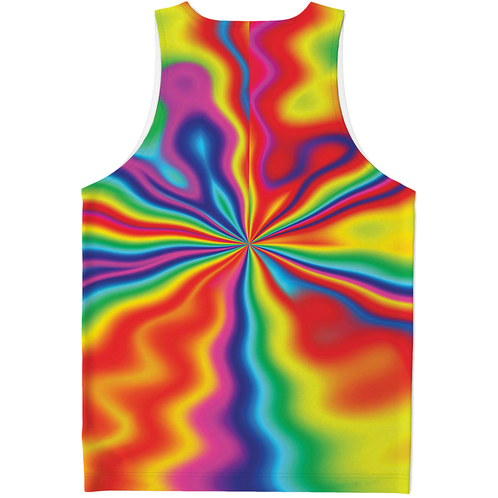 Rainbow Psychedelic Print Men's Tank Top
