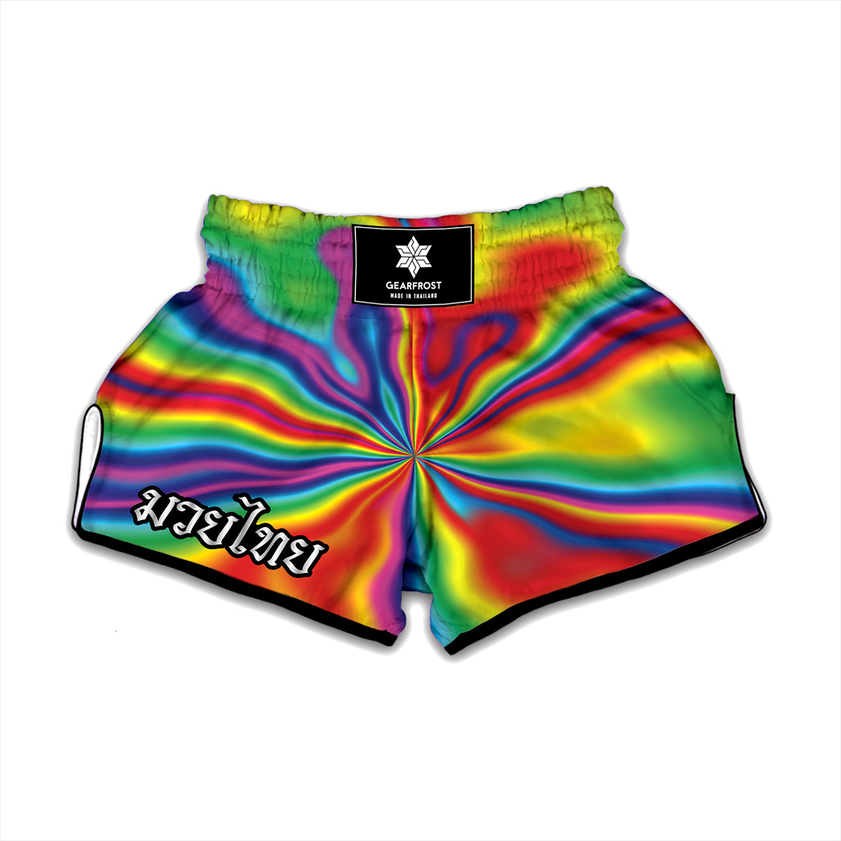 Rainbow Psychedelic Print Muay Thai Boxing Shorts