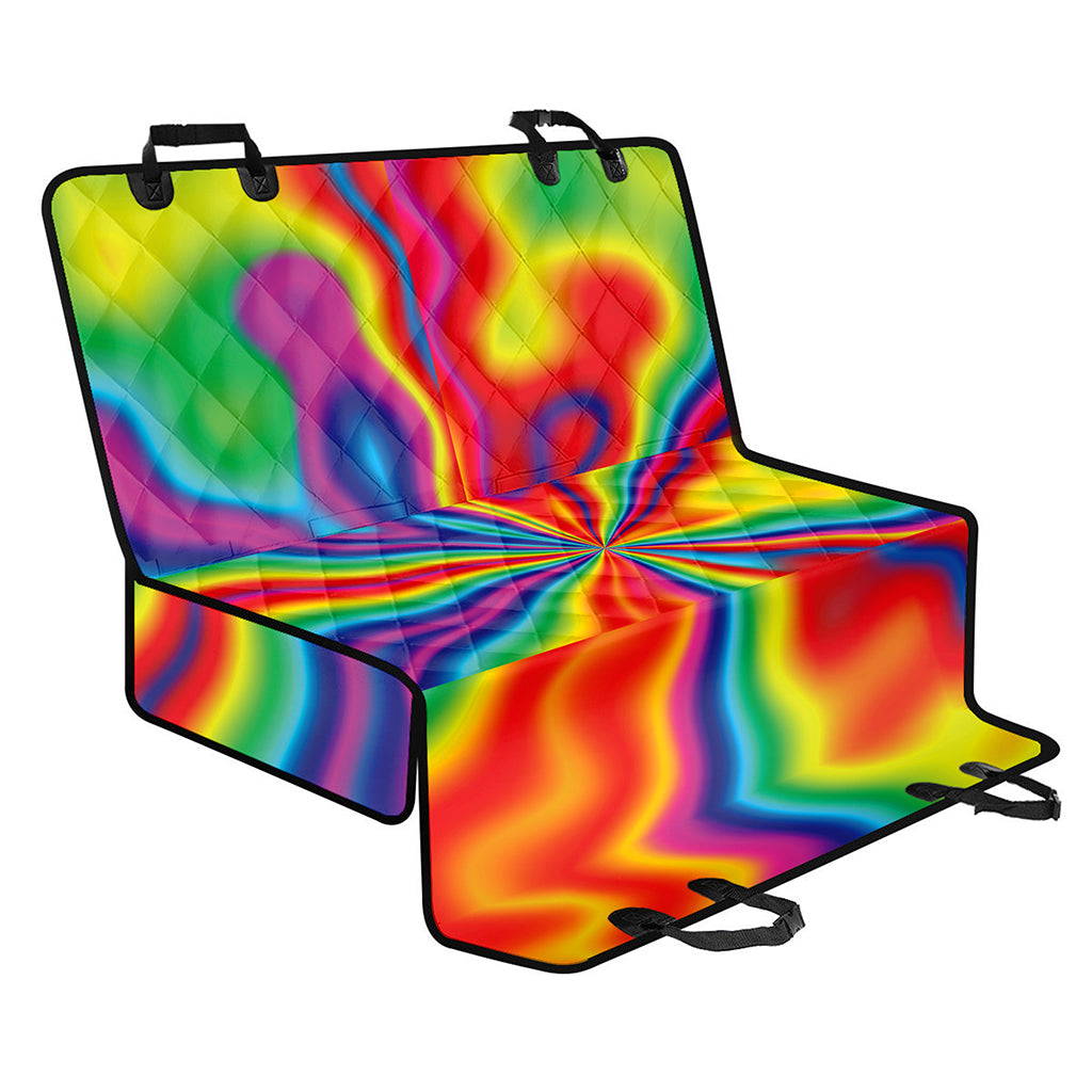 Rainbow Psychedelic Print Pet Car Back Seat Cover