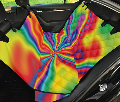Rainbow Psychedelic Print Pet Car Back Seat Cover