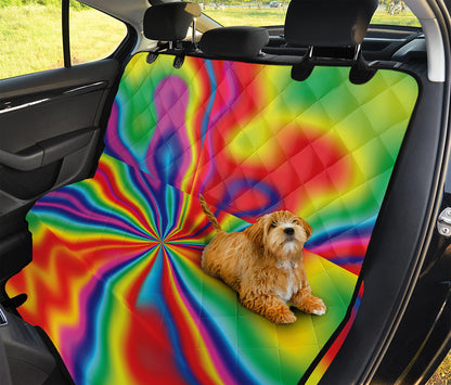 Rainbow Psychedelic Print Pet Car Back Seat Cover