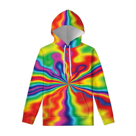 Rainbow Psychedelic Print Pullover Hoodie