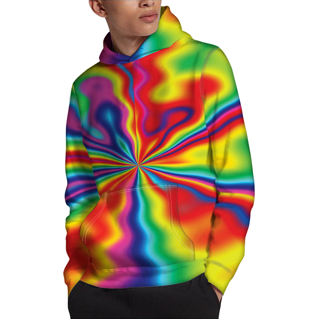 Rainbow Psychedelic Print Pullover Hoodie
