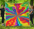 Rainbow Psychedelic Print Quilt