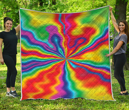 Rainbow Psychedelic Print Quilt