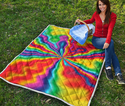 Rainbow Psychedelic Print Quilt