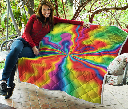 Rainbow Psychedelic Print Quilt