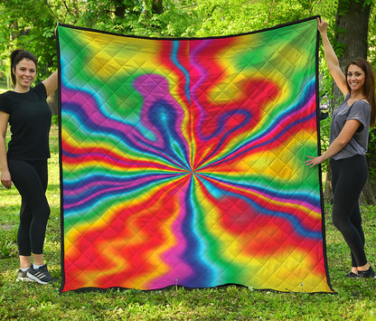 Rainbow Psychedelic Print Quilt