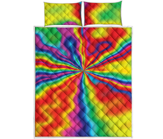 Rainbow Psychedelic Print Quilt Bed Set