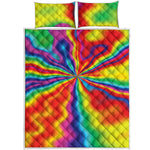 Rainbow Psychedelic Print Quilt Bed Set