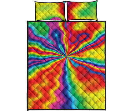 Rainbow Psychedelic Print Quilt Bed Set