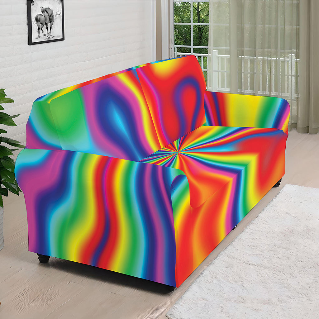 Rainbow Psychedelic Print Sofa Cover