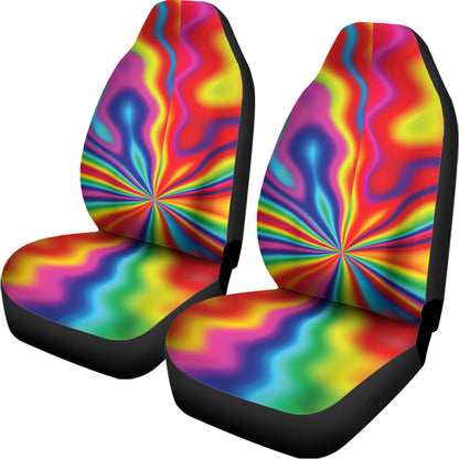 Rainbow Psychedelic Print Universal Fit Car Seat Covers