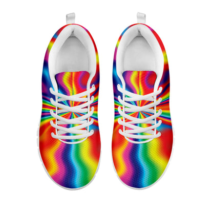 Rainbow Psychedelic Print White Sneakers