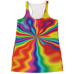 Rainbow Psychedelic Print Women's Racerback Tank Top