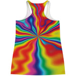 Rainbow Psychedelic Print Women's Racerback Tank Top