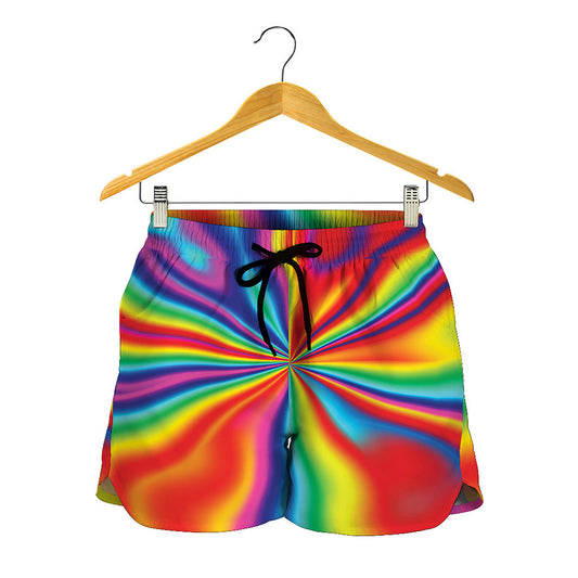 Rainbow Psychedelic Print Women's Shorts