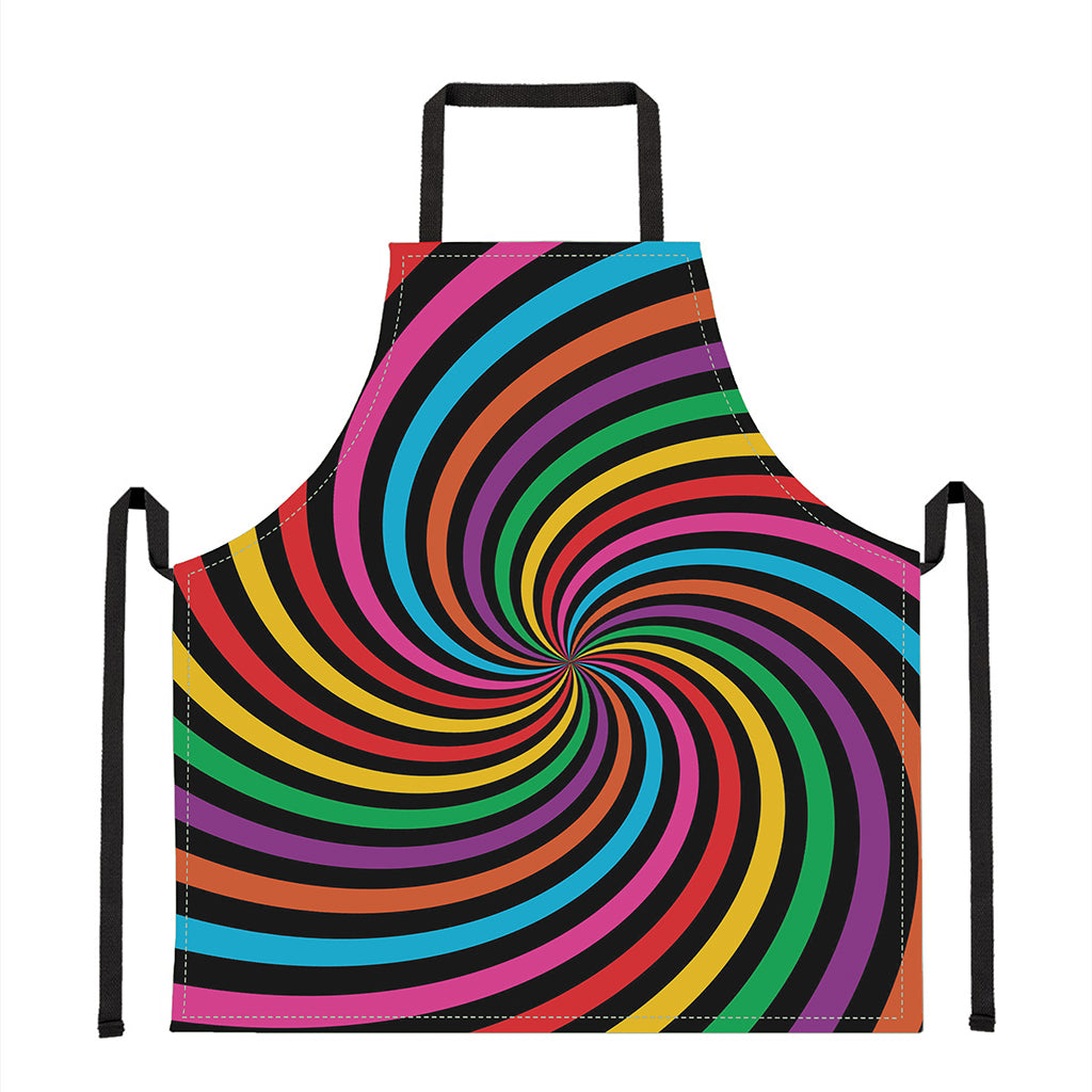 Rainbow Psychedelic Swirl Print Apron