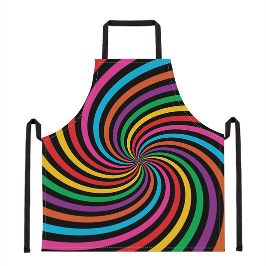 Rainbow Psychedelic Swirl Print Apron