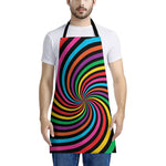 Rainbow Psychedelic Swirl Print Apron