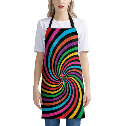 Rainbow Psychedelic Swirl Print Apron