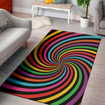 Rainbow Psychedelic Swirl Print Area Rug