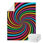 Rainbow Psychedelic Swirl Print Blanket