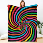 Rainbow Psychedelic Swirl Print Blanket