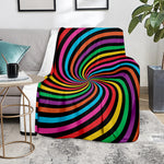Rainbow Psychedelic Swirl Print Blanket