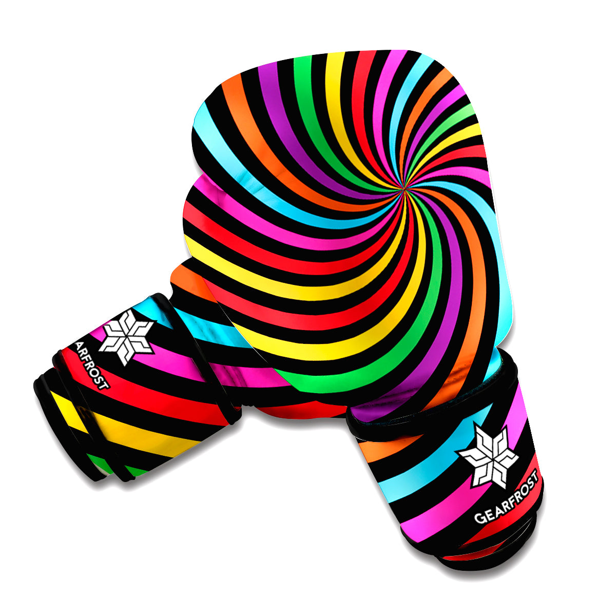 Rainbow Psychedelic Swirl Print Boxing Gloves
