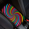 Rainbow Psychedelic Swirl Print Car Center Console Cover