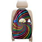 Rainbow Psychedelic Swirl Print Car Seat Organizers