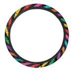 Rainbow Psychedelic Swirl Print Car Steering Wheel Cover