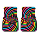 Rainbow Psychedelic Swirl Print Front Car Floor Mats
