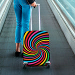 Rainbow Psychedelic Swirl Print Luggage Cover