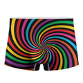 Rainbow Psychedelic Swirl Print Men's Boxer Briefs