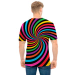 Rainbow Psychedelic Swirl Print Men's T-Shirt