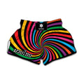 Rainbow Psychedelic Swirl Print Muay Thai Boxing Shorts