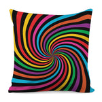 Rainbow Psychedelic Swirl Print Pillow Cover
